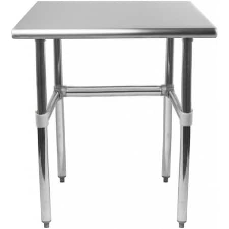 Amgood 18 in. x 24 in. Open Base Stainless Steel Metal Table WT-1824-RCB-Z